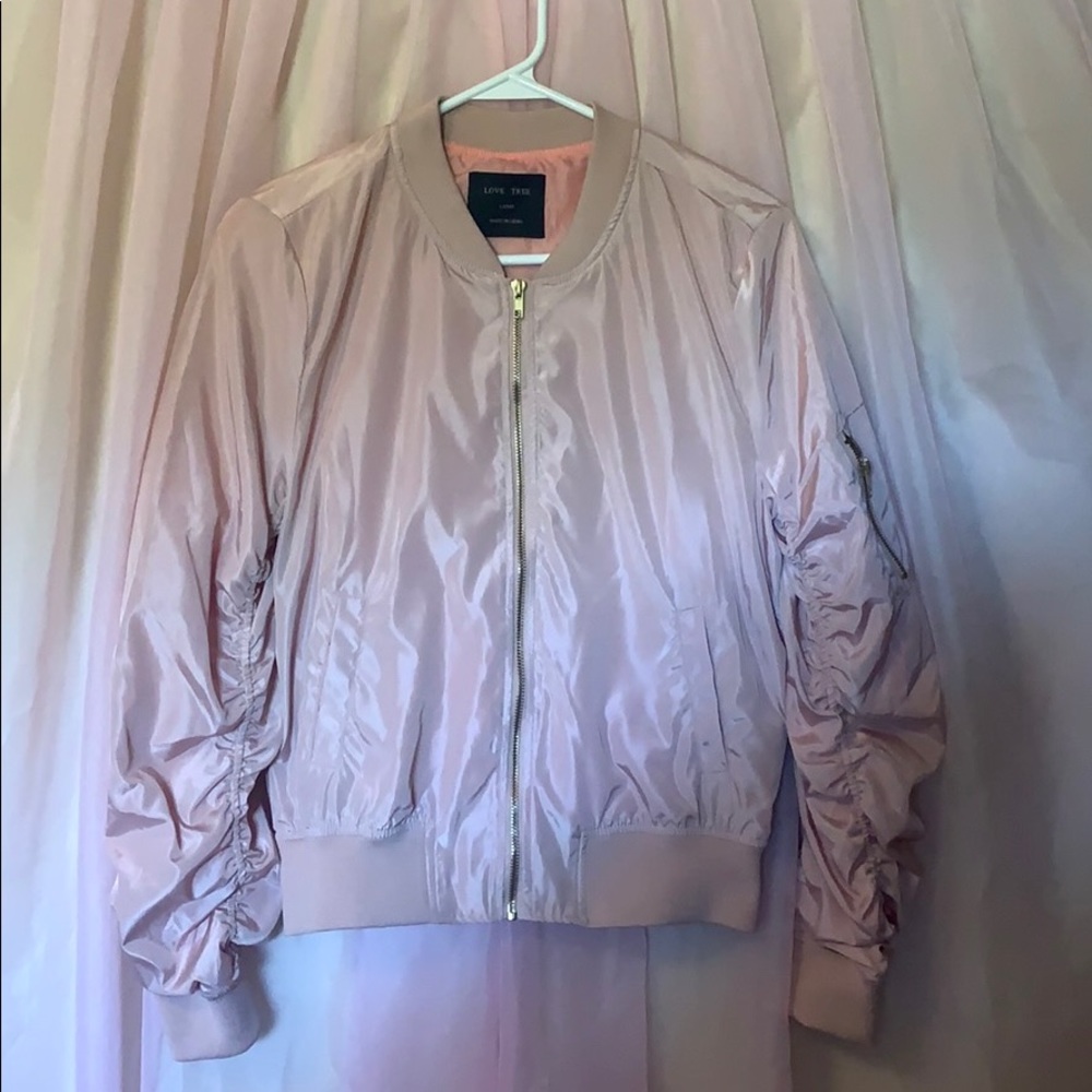 Pink puffer jacket